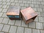 2 Kubus Tafeltjes Recycle Hout 50x50x50cm, Huis en Inrichting, Kasten | Overige, Ophalen, Gebruikt
