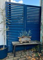 Louvre luiken brocante blauw, Antiek en Kunst, Curiosa en Brocante, Ophalen