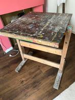 Houten werktafel /schildertafel, Ophalen, Gebruikt, 70 tot 120 cm, Inklapbaar