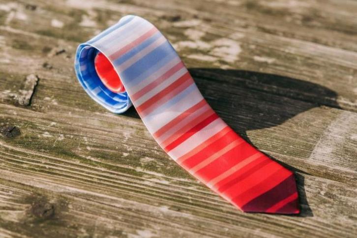 Stropdas met klimaatstrepen, Kleding | Heren, Stropdassen, Nieuw, Met patroon, Overige kleuren, Verzenden