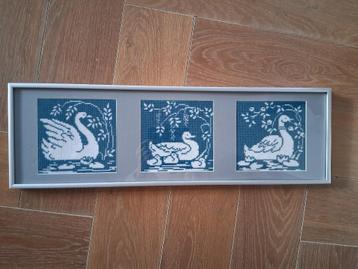 Borduurwerk zwaan eend gans  beschikbaar voor biedingen