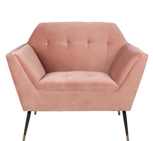 Dutchbone Kate Fauteuil/Loveseat - in nieuwstaat roze, Huis en Inrichting, Fauteuils, Zo goed als nieuw, Metaal, Stof, Overige materialen