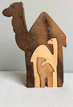 Houten vintage puzzel kamelen in  de stijl van Enzo Mari, Ophalen of Verzenden, Zo goed als nieuw, Van hout, Minder dan 10 stukjes