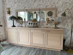 Dressoir met spiegels & Stereomeubel Wit Eiken, Huis en Inrichting, Kasten | Dressoirs, Ophalen, 150 tot 200 cm, Eikenhout, Zo goed als nieuw