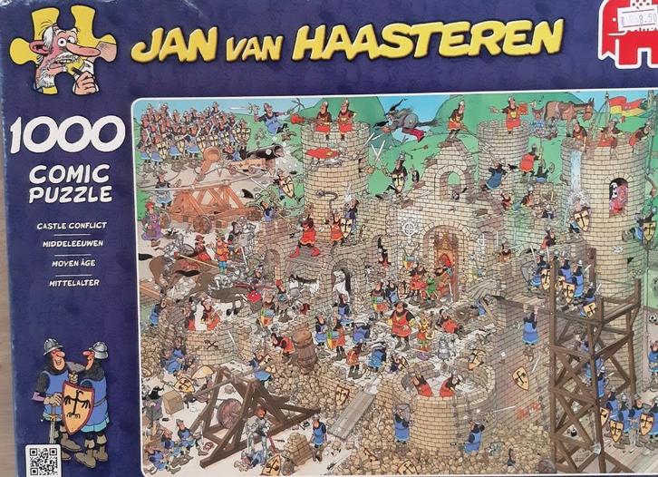 Jan van Haasteren Legpuzzel -Middeleeuwen (1000st -1), Hobby en Vrije tijd, Denksport en Puzzels, Gebruikt, Legpuzzel, 500 t/m 1500 stukjes
