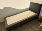 Eenpersoonsboxspring Ikea met achterwand, Ophalen, Zo goed als nieuw, Tweepersoons, 90 cm