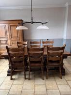Massief eiken eethoek, Huis en Inrichting, Complete eetkamers, Ophalen, Gebruikt, Klassiek, 4 tot 6 stoelen