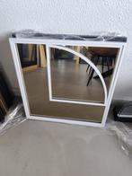 Zwart spiegelglas / black mirror glass - white freame., Ophalen, Vierkant, Nieuw, Minder dan 100 cm