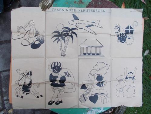 vel Sinterklaas tekeningen kleuterboek uit 1949, Diversen, Sinterklaas, Gebruikt, Ophalen