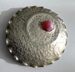 Amsterdamse School Broche zilver gehamerd rose steen, Sieraden, Tassen en Uiterlijk, Broches, 4 tot 7 cm, Gebruikt, Ophalen of Verzenden