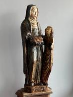 Gotisch houten beeld Anna leert Maria lezen 15e/16e eeuw, Ophalen of Verzenden