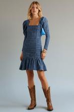 Nieuwe Ganni jurk maat 44 (XXL) blauw pofmouwen, Ganni A/S, Ganni, Maat 42/44 (L), Nieuw