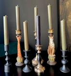 Prachtige kandelaars. Luipaard, Giraffe en vintage set., Ophalen of Verzenden, Overige materialen, Minder dan 25 cm