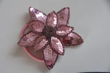 Haarelastiek met bloem roze haar accessoire haarband beschikbaar voor biedingen