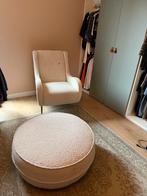 Fauteuil en voetenbank/poef Riviera maison gold label, Huis en Inrichting, Ophalen, Zo goed als nieuw, 75 tot 100 cm, Stof