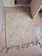 Marokkaans vloerkleed beige/oranje met franjes, Ophalen, Gebruikt, 100 tot 150 cm, Beige