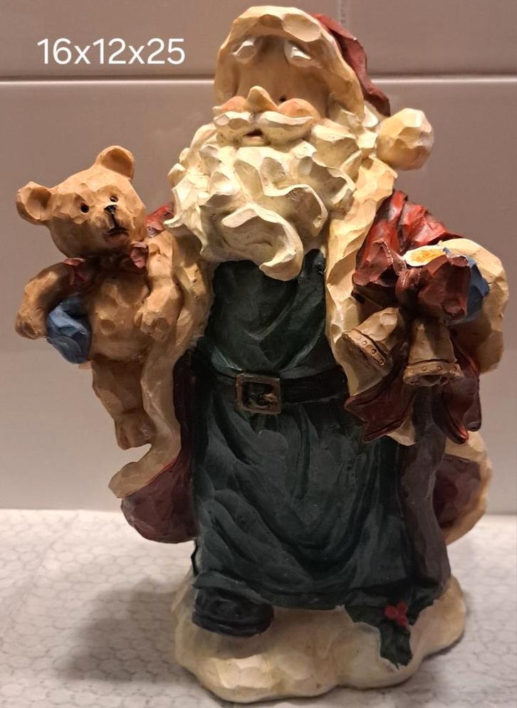Kerstman Beeld met Beer, Diversen, Kerst, Gebruikt, Ophalen of Verzenden
