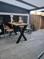 Bartafel met X-poten - 160x80x110 cm, Tuin en Terras, Ophalen of Verzenden, Nieuw, Rechthoekig, Hout