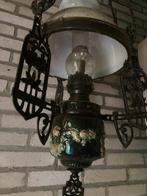 Jugendstill hangende petroleumlamp (elektriciteit) majolica, Antiek en Kunst, Antiek | Lampen, Ophalen