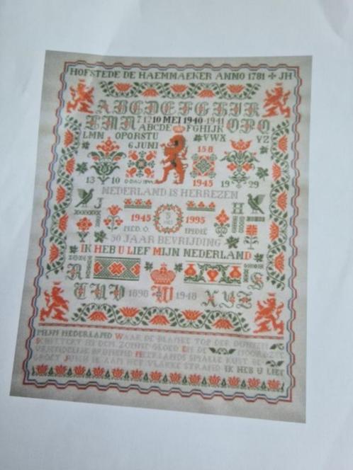 borduurpatronen 2 merklappen Jan Houtman, Hobby en Vrije tijd, Borduren en Borduurmachines, Zo goed als nieuw, Patroon, Handborduren