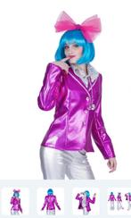 Carnavals jas Disco jas roze dames met disco blouse, Ophalen of Verzenden, Zo goed als nieuw, Maat 38/40 (M), Carnaval