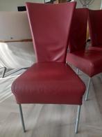 6 lederen eetkamerstoelen, Huis en Inrichting, Ophalen, Gebruikt, Leer, Italiaans