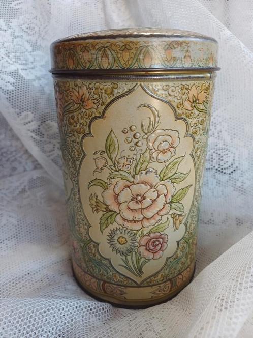 Oud Frans Blik met Rozen en Bloemen, Antiek en Kunst, Curiosa en Brocante, Ophalen of Verzenden
