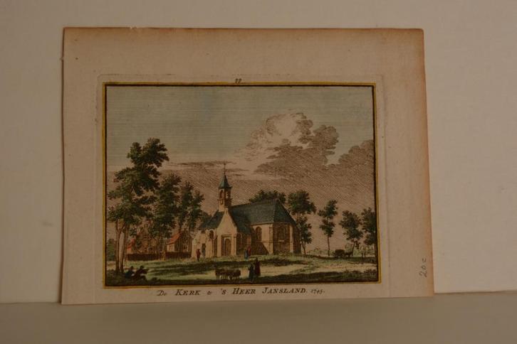 SIRJANSLAND s`HEER JANSLAND Gravure SCHOUWEN-DUIVELAND G80, Antiek en Kunst, Kunst | Etsen en Gravures, Verzenden