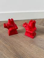 Heel goed 2x vintage rood Lego Duplo bomen boomstam 6411 dee, Ophalen of Verzenden, Zo goed als nieuw, Losse stenen, Duplo