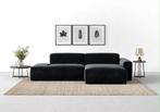 Nieuwe trendy hoekbank loungebank grijs ribstof, Huis en Inrichting, Banken | Bankstellen, Ophalen of Verzenden, Nieuw, 150 cm of meer