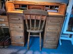 Eikenhout antiek bureau met bijpassende stoel, Antiek en Kunst, Ophalen