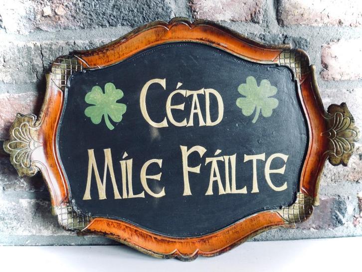 Iers pubbordje / Irish pub / Céad Míle Fáilte / Ierland, Huis en Inrichting, Woonaccessoires | Tekstborden en Spreuken, Zo goed als nieuw