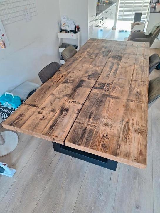 Eettafel 6persoons, Huis en Inrichting, Tafels | Eettafels, Gebruikt, 50 tot 100 cm, Rechthoekig, Ophalen