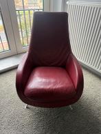 Leren Draaistoel Bordeaux Rood - Zo Goed Als Nieuw!, Huis en Inrichting, Fauteuils, Ophalen, Minder dan 75 cm, Leer, Zo goed als nieuw