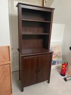Mooie Bruine servies- of boekenkast, Ophalen, 50 tot 100 cm, Zo goed als nieuw, 150 tot 200 cm