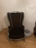 Barok oorfauteuil, Bruine Ribstof - Prachtig!, Huis en Inrichting, Fauteuils, Ophalen, Minder dan 75 cm, Zo goed als nieuw, 50 tot 75 cm