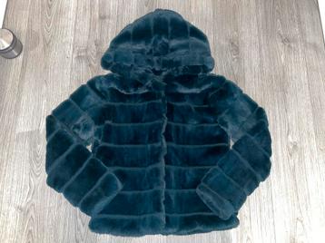 Dames donker groene fluffy teddy coat winter jas mt S beschikbaar voor biedingen