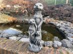 Stokstaartjes Trio, Ophalen, Nieuw, Beton, Dierenbeeld