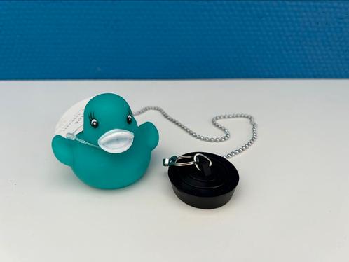 Blauw/groen rubberen bad eend met stopper NIEUW, Huis en Inrichting, Badkamer | Badtextiel en Accessoires, Nieuw, Overige typen