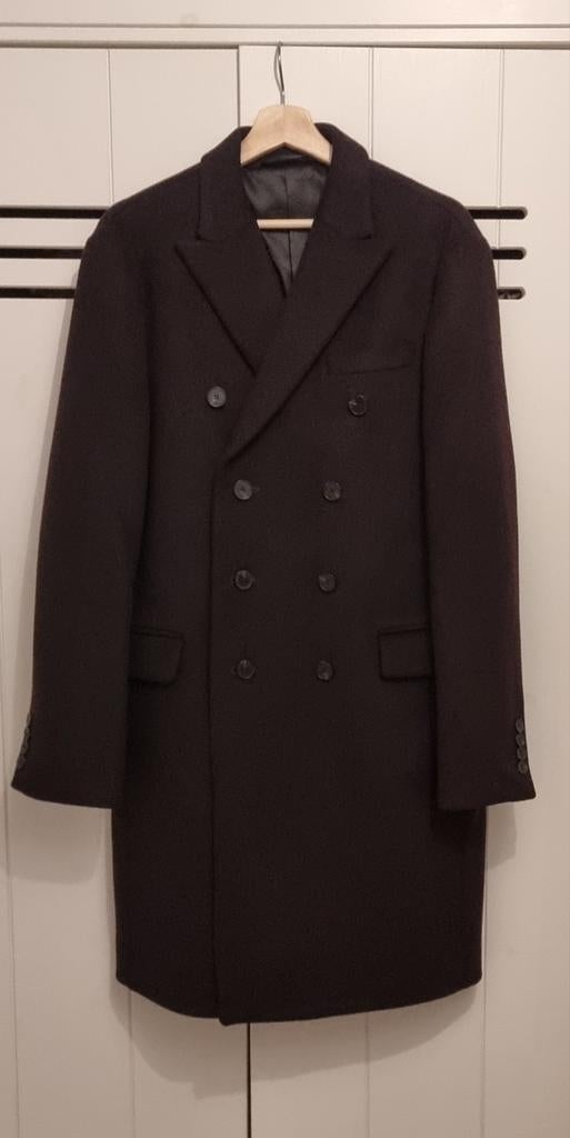 WOLLEN(45%) MANTEL ISAAC DEWHIRST MAAT 50 BRUIN, Bruin, Maat 48/50 (M), Ophalen of Verzenden, Zo goed als nieuw