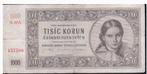 Tsjechoslowakije, 1000 Korun, 1945, Los biljet, Ophalen of Verzenden, Overige landen