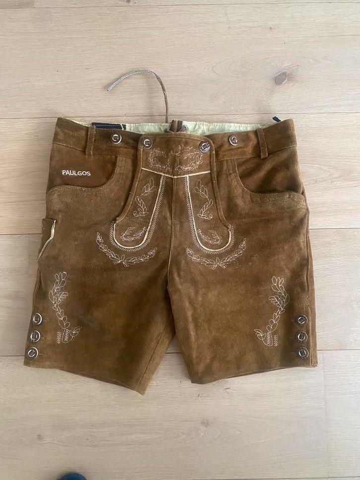 Lederhose maat 54 Paulgos, Kleding | Heren, Carnavalskleding en Feestkleding, Zo goed als nieuw, Maat 52/54 (L), Ophalen of Verzenden