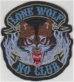 Lone Wolf No Club stoffen opstrijk patch embleem #2, Motoren, Accessoires | Stickers