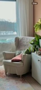 Strandmon grijze Fauteuil met beige hoes, Ophalen, Zo goed als nieuw, Stof, 75 tot 100 cm