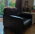 Natuzzi Bruine Leren Fauteuil, Als Nieuw., Huis en Inrichting, Ophalen, Zo goed als nieuw, Tijdloos, 75 tot 100 cm
