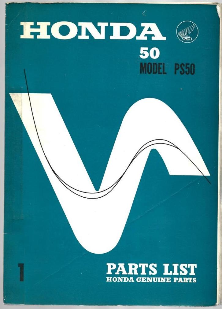 Honda PS50 Parts List onderdelenboek, Fietsen en Brommers, Handleidingen en Instructieboekjes, Zo goed als nieuw, Ophalen of Verzenden