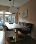 Landelijke strak massief robuuste eettafel, Ophalen, Landelijk sober, 200 cm of meer, 50 tot 100 cm