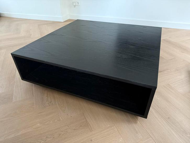 Salontafel Zwart 100cm Eikenfineer, Huis en Inrichting, Tafels | Salontafels, Zo goed als nieuw, Minder dan 50 cm, 100 tot 150 cm