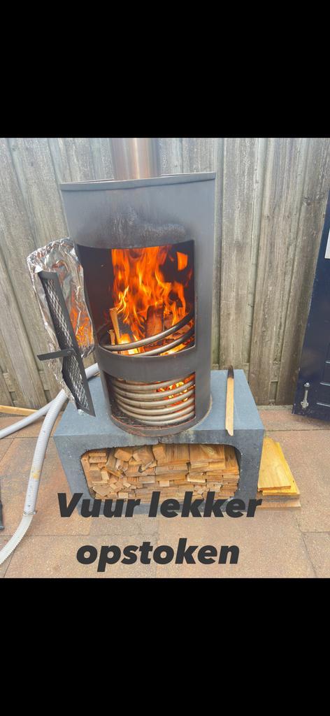 Burn zwembadkachel houtgestookt, Tuin en Terras, Bubbelbaden en Hottubs, Gebruikt, Pomp, Ophalen