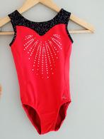 Turnpakje rood/zwart/glitter, maat 122/128, Kindermaat 122 t/m 140, Ophalen of Verzenden, Zo goed als nieuw, Turnpak(je)